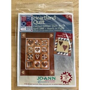 Joann 1999 Limited Ed. Heartland Quilt Block Of The Month April Hearts In Flight